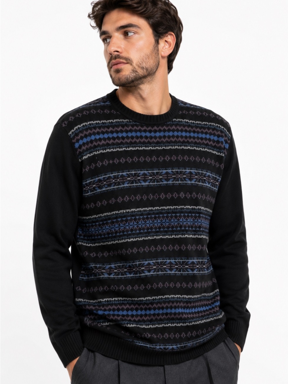 Alexander Julian Colours Men’s XXL Fair Isle Cotton Sweater NWT
